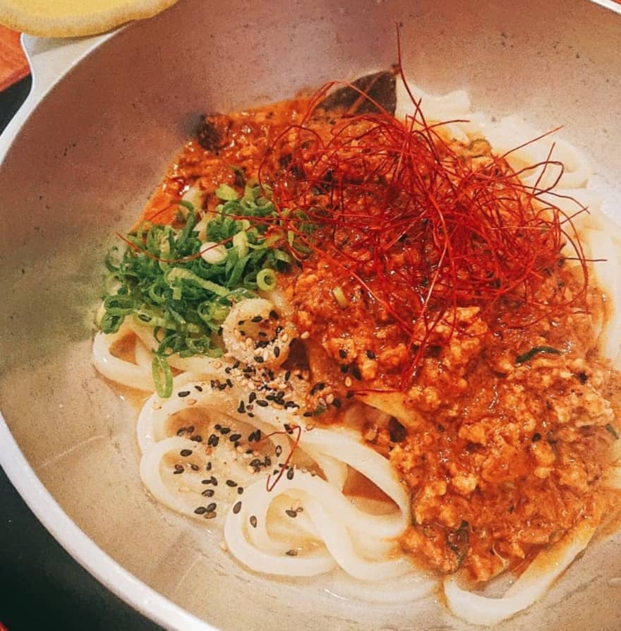 侍うどんのフライパンカレーうどん