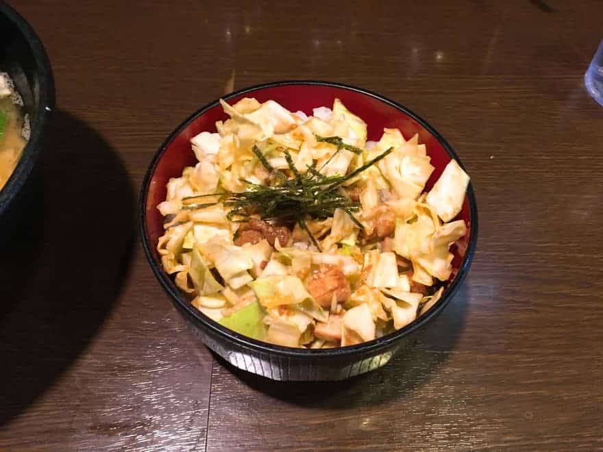 壱壱家の小キャベ丼