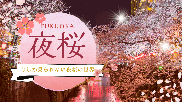 【2023年最新】福岡の夜桜ライトアップ特集｜屋台もでるイベント情報や穴場スポットも！