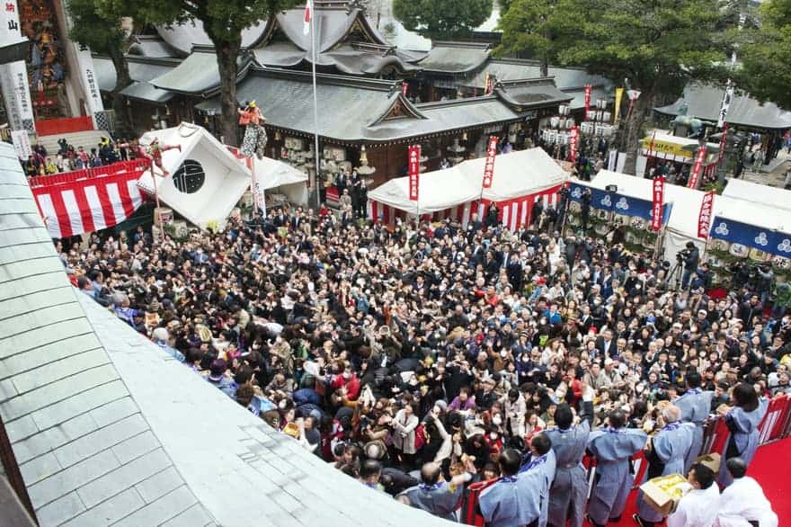 2022年櫛田神社の豆まき