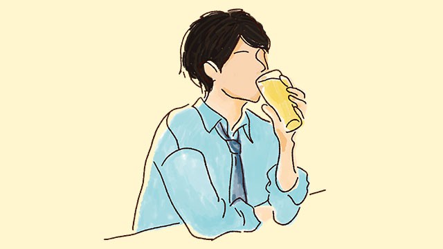 飲酒-男性-黄背景