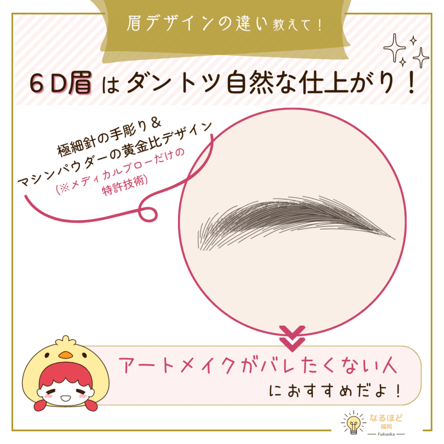 眉毛アートメイクの「６D眉」デザインのイメージ画像