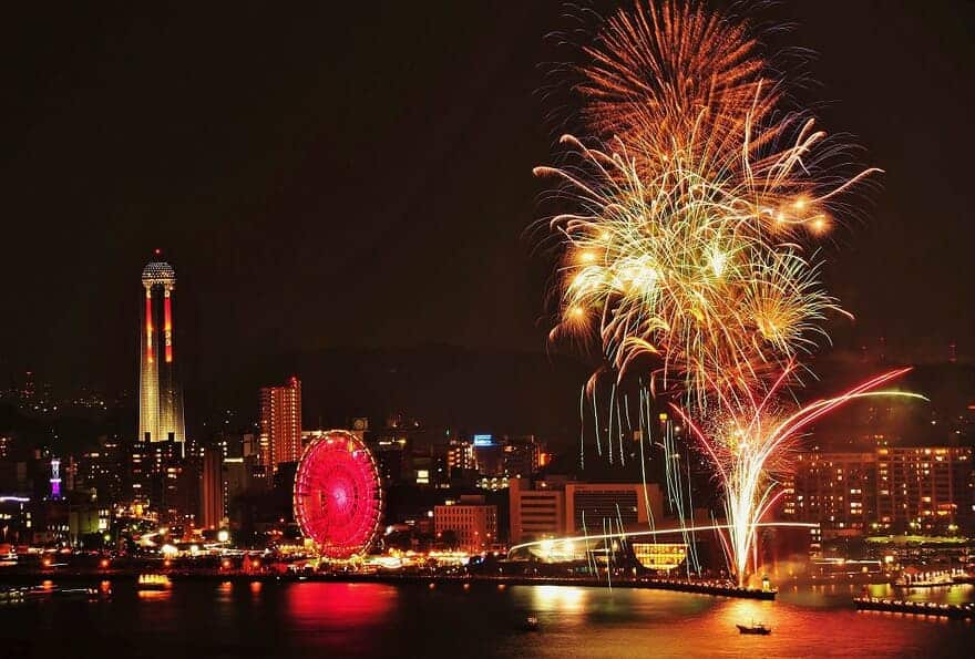 関門海峡の花火